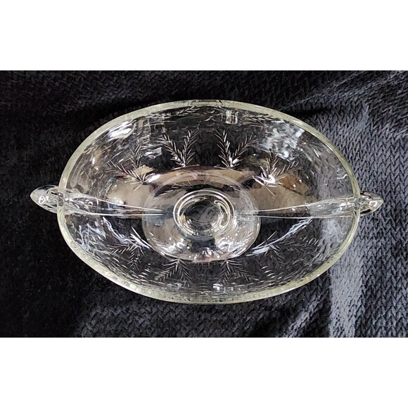 Rock Sharpe Crystal Anniversary Fruit Bowl – Elegant Glass Centerpiece, 1940s - Picture 8 of 15